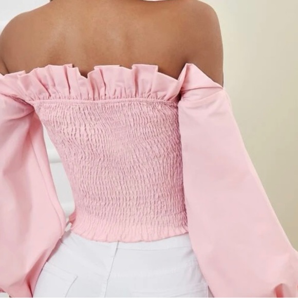 SHEIN Tops - SHEIN Off The Shoulder Pink Top